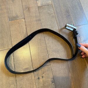 Aramark Black Leather Belt with Silver Clasp